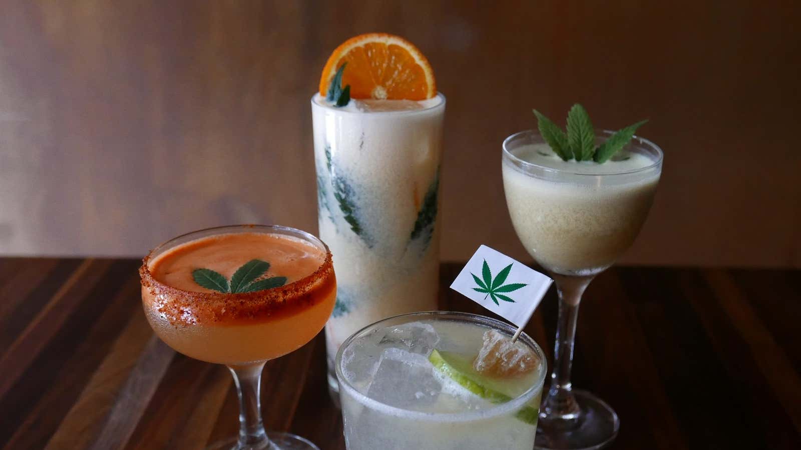 Weed-infused cocktails.
