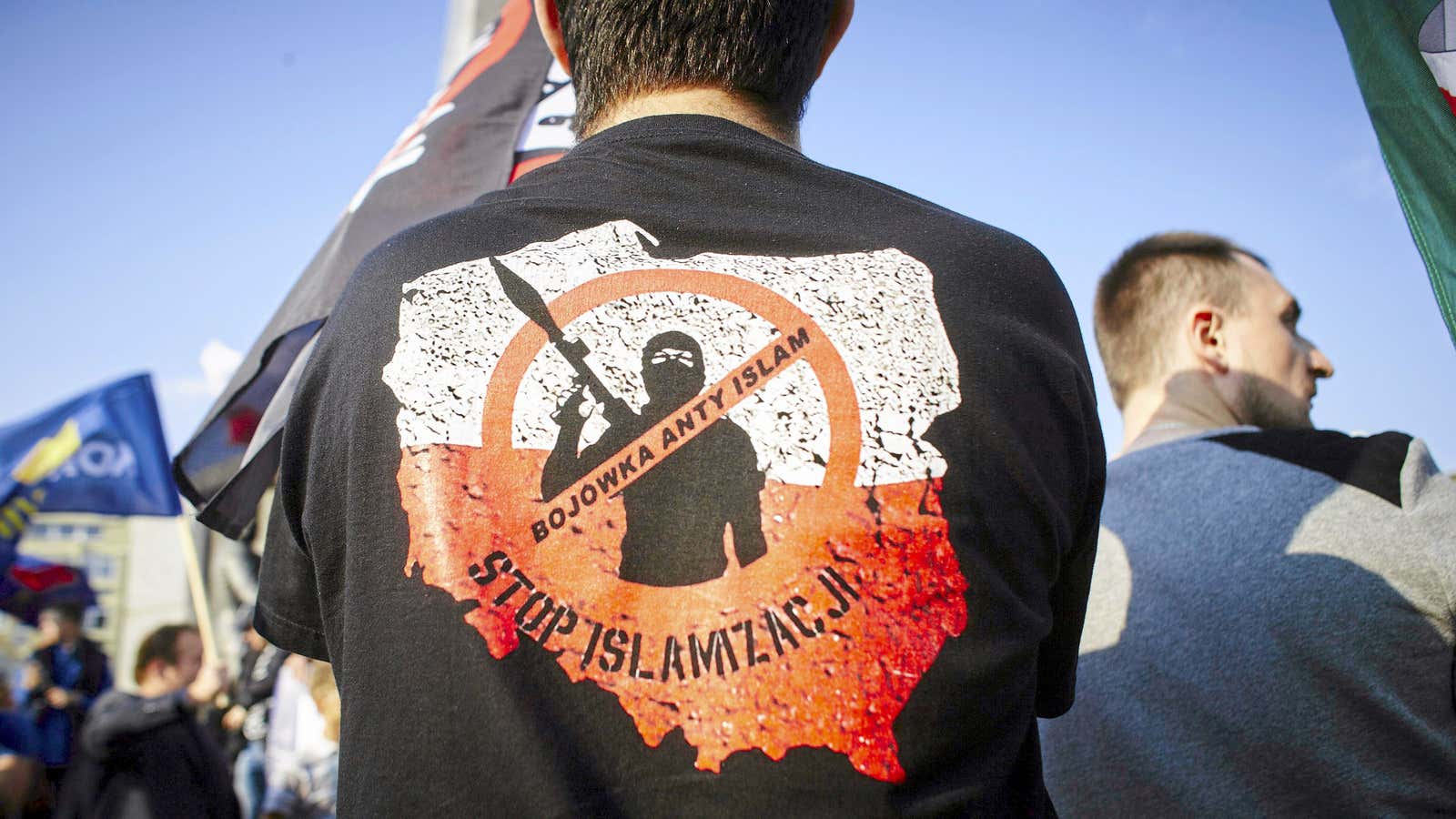 “Stop Islamization.” A far right protest.