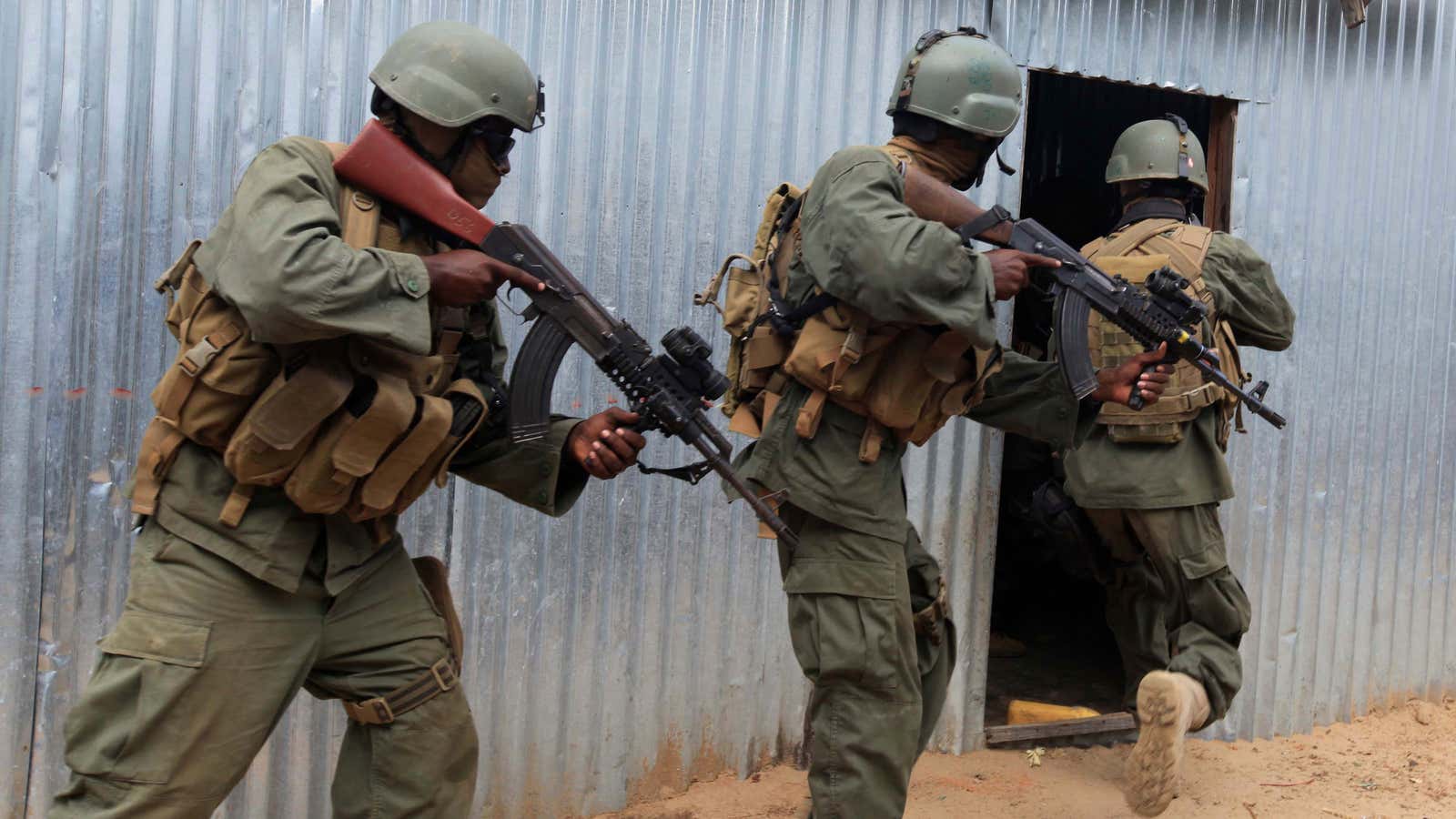 Somali government security forces hunt for al-Shabaab suspects.