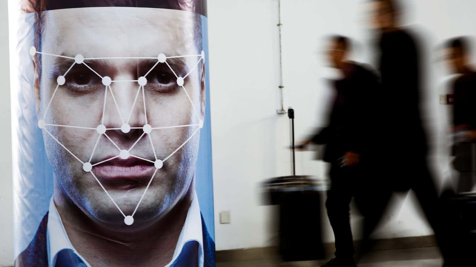 A facial recognition system on display in China.