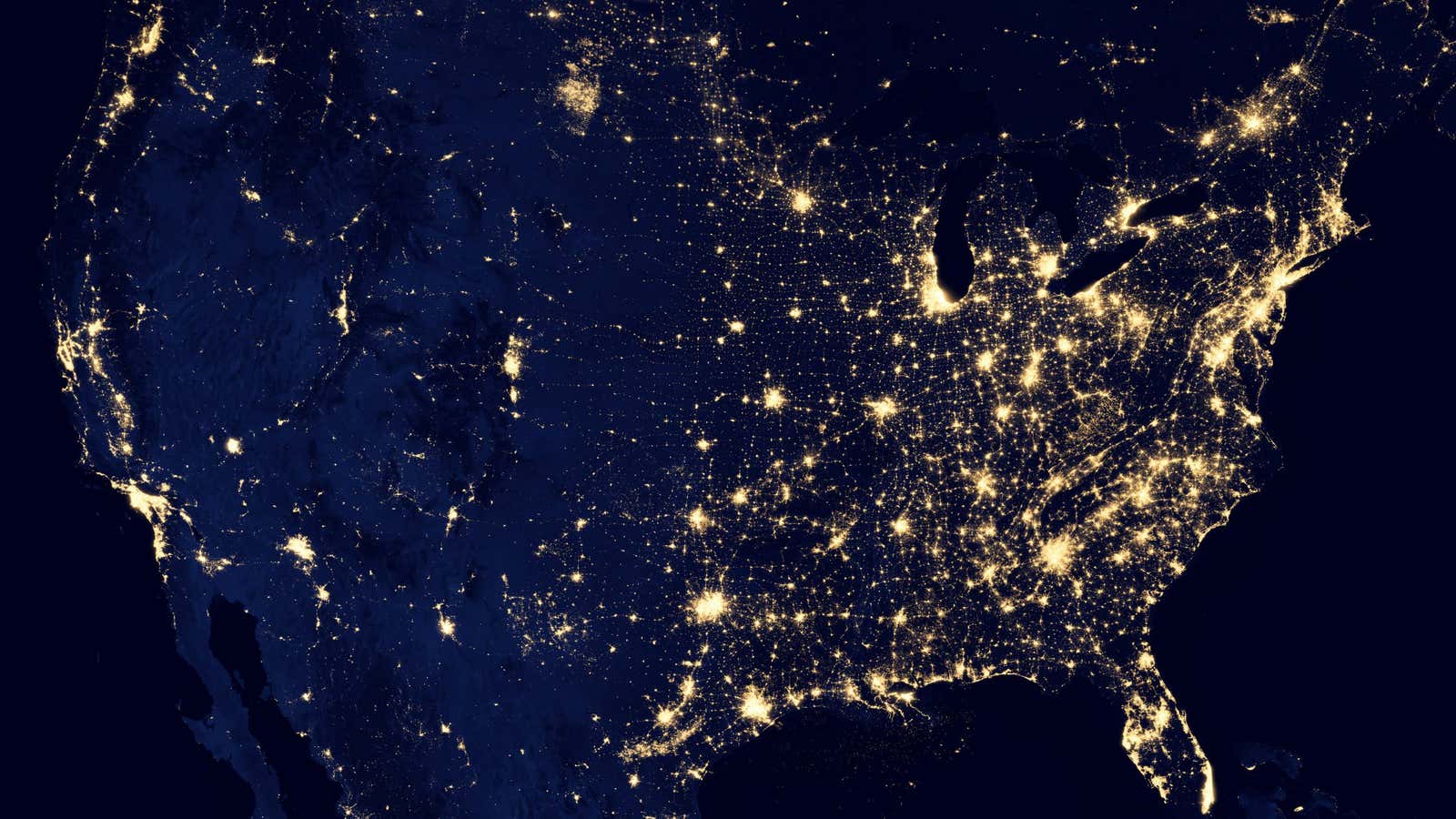 NASA’s nighttime map of the United States