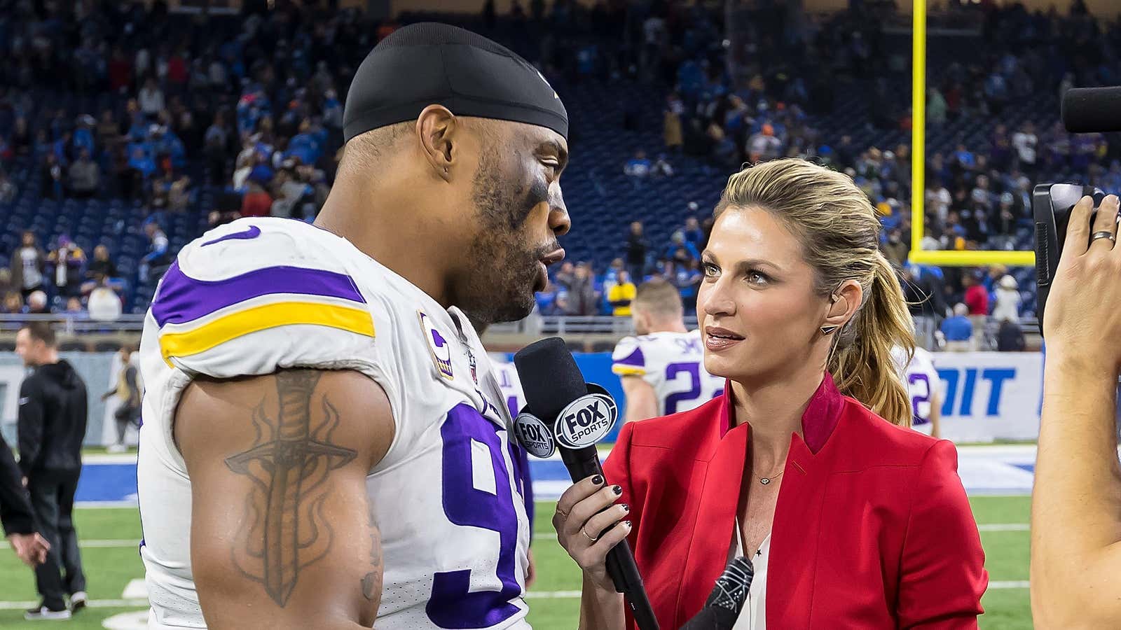 Erin Andrews has been the target of sexual harassment as a result of her job.