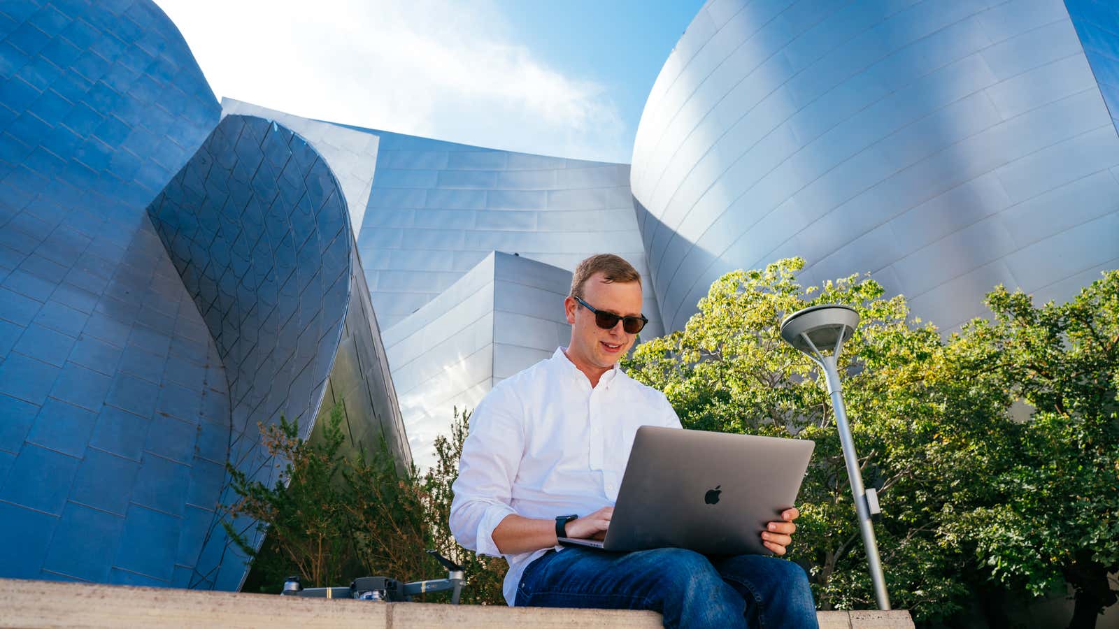 Steve Johnson in front of Disney Hall in Los Angeles