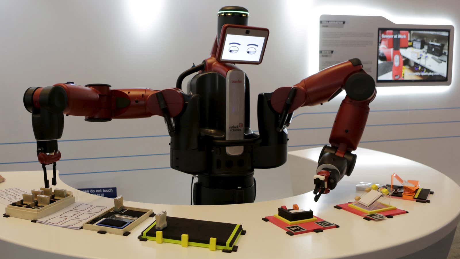 A Baxter robot at work.