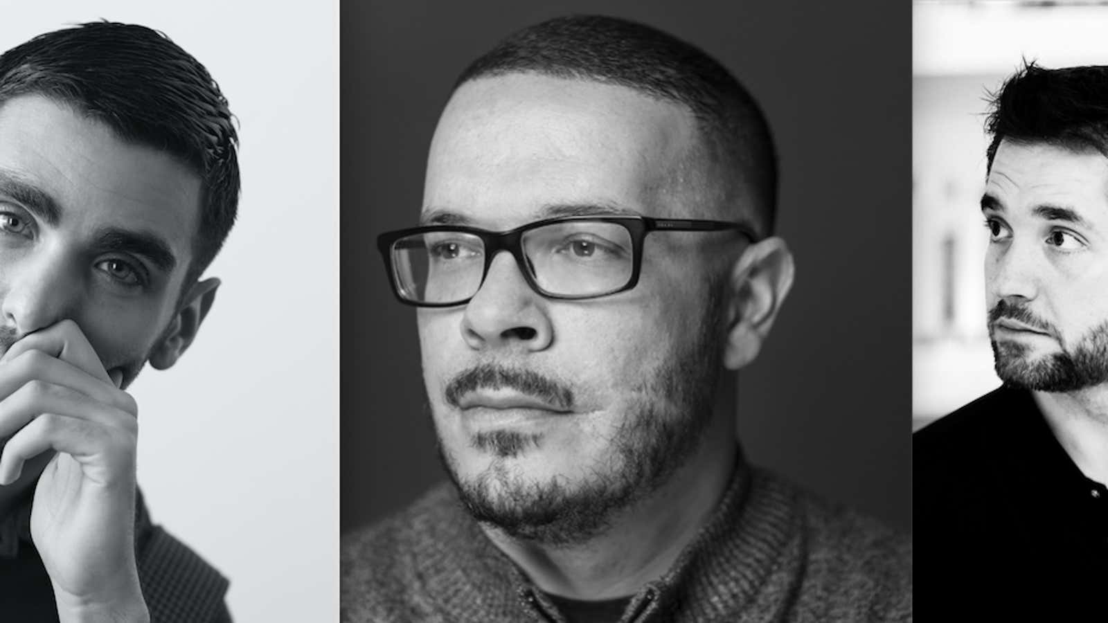 Left to right: Phillip Picardi (photo by Blacombe), Shaun King, and Alexis Ohanian