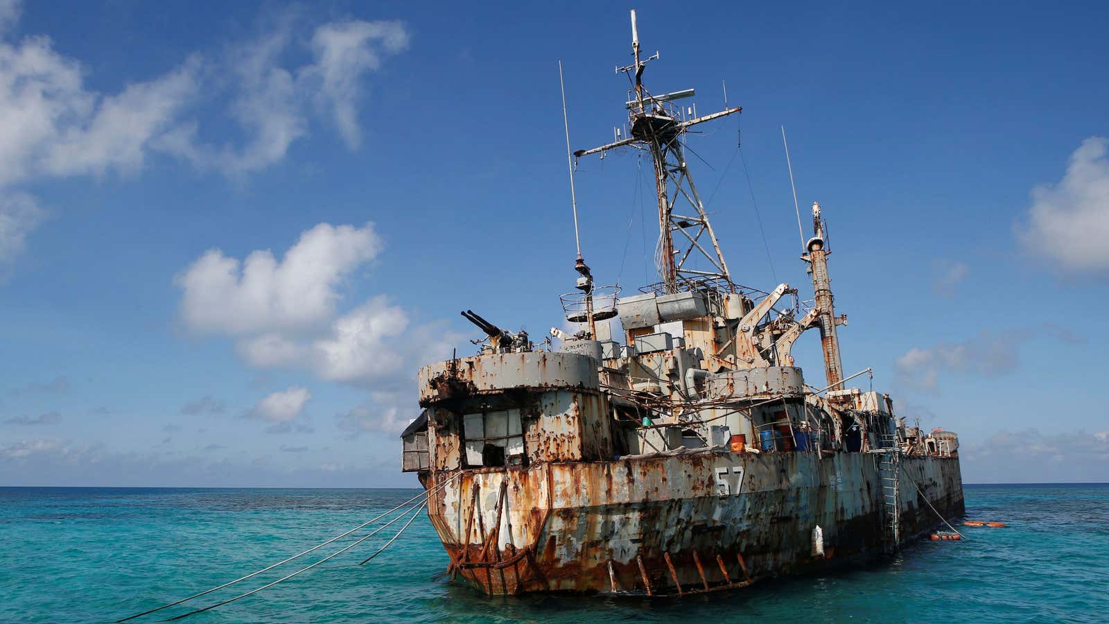 The BRP Sierra Madre, a marooned transport ship Philippine Marines live on as a military outpost.