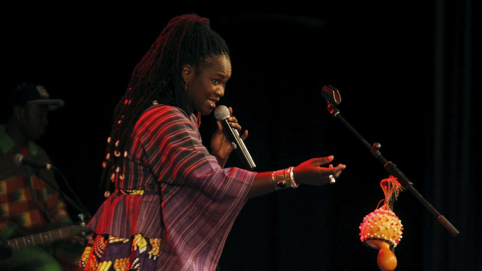 Malian singer Doussou Bagayoko performs in Abidjan.