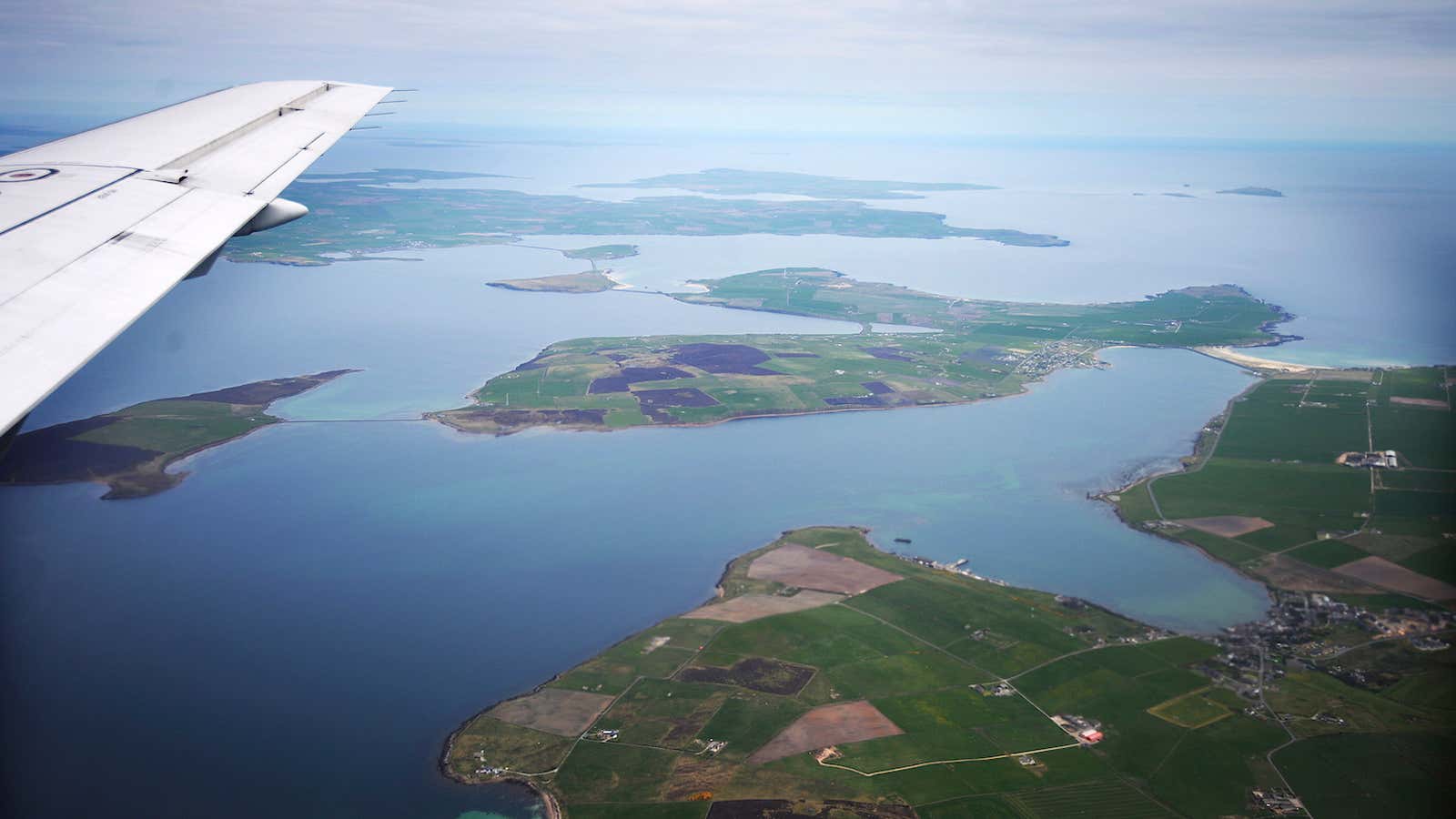 Above it all, including the the Orkney Islands.