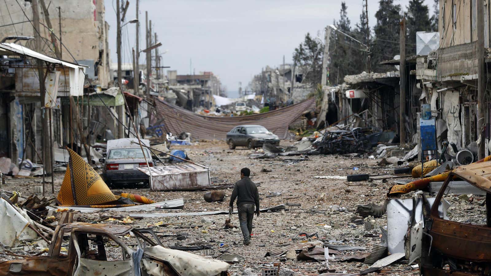The Syrian border town of Kobani, January 2015.