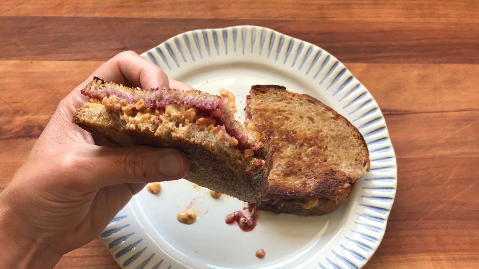 The most sublime way to make a peanut butter and jelly sandwich: Grill it