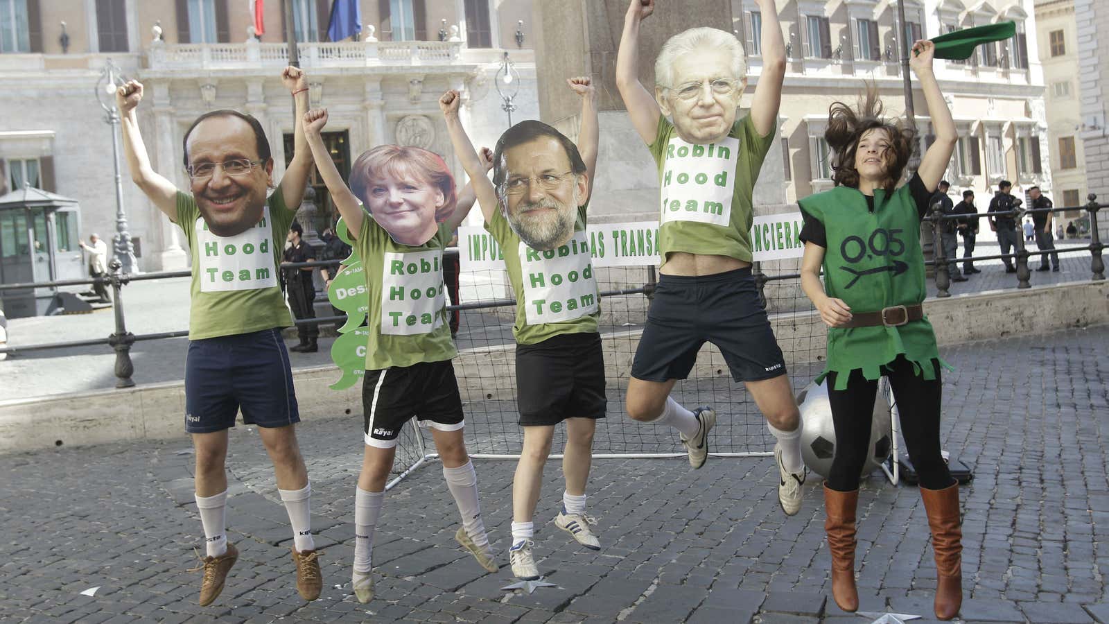 Germany, France, Italy and Spain all support  the &quot;Robin Hood tax.&quot;