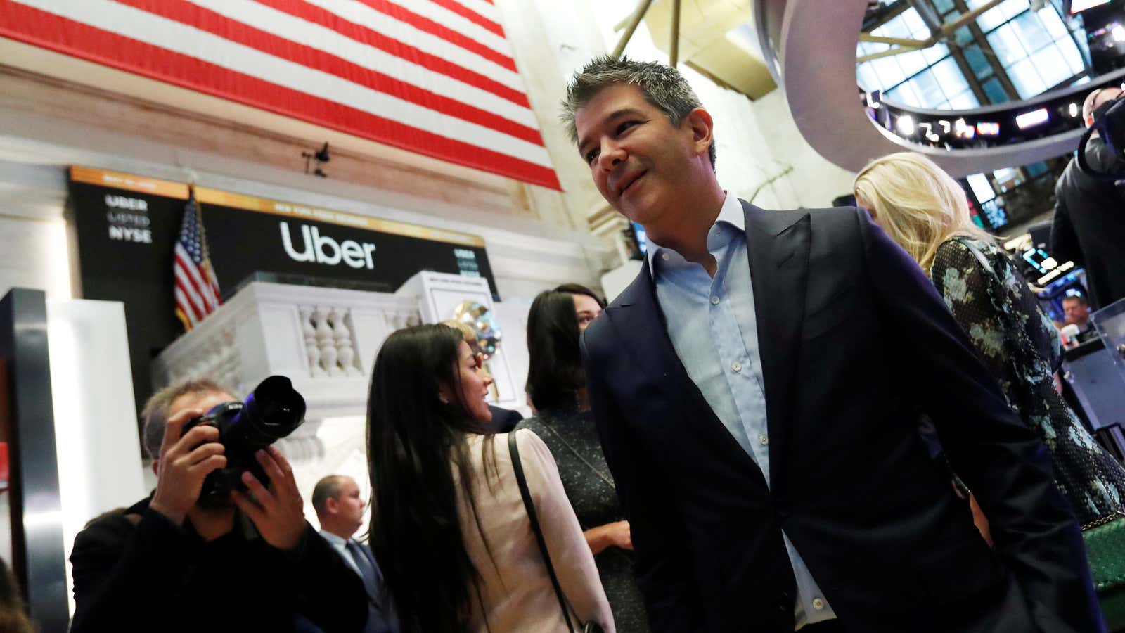 Uber co-founder Travis Kalanick at the company’s May 10 IPO.
