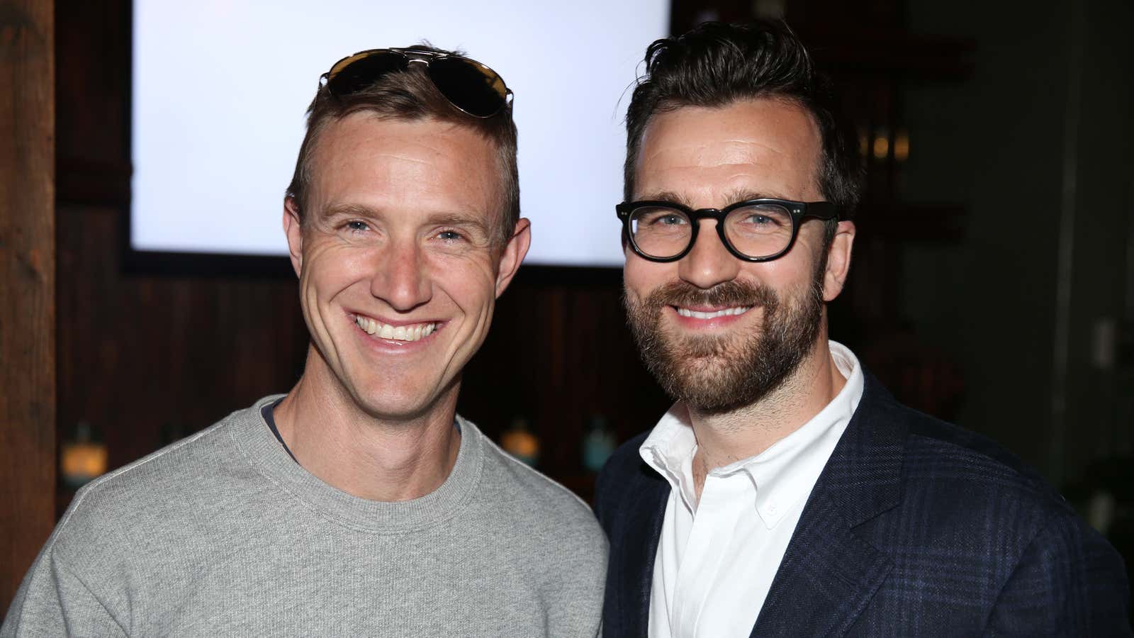 Ian Rogers, left, is no stranger to fashion. Here he is with the US editor of e-commerce site Mr. Porter in 2014.