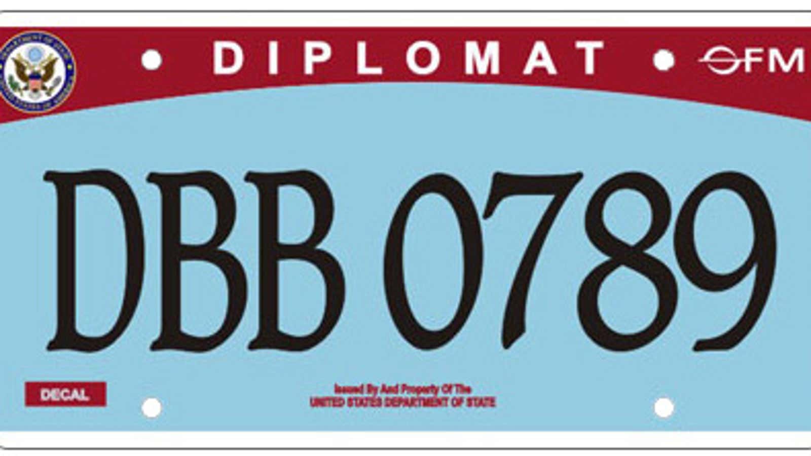 Spot a US-issued diplomatic license plate? Decode it here.