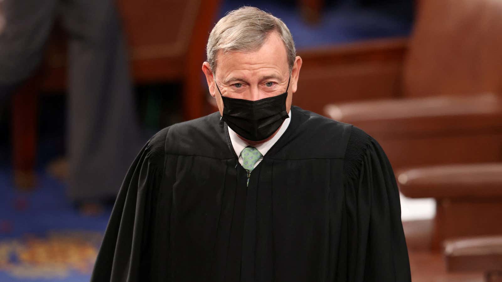 Chief Justice John Roberts reportedly asked everyone to mask up.