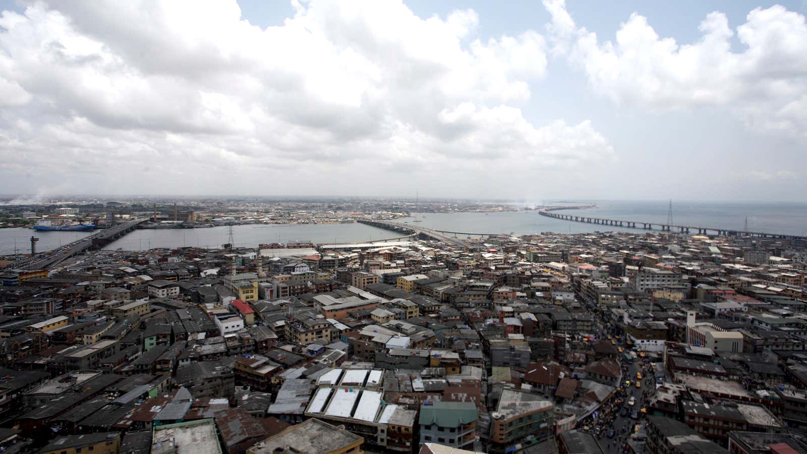 Always busy. An aerial view of Lagos