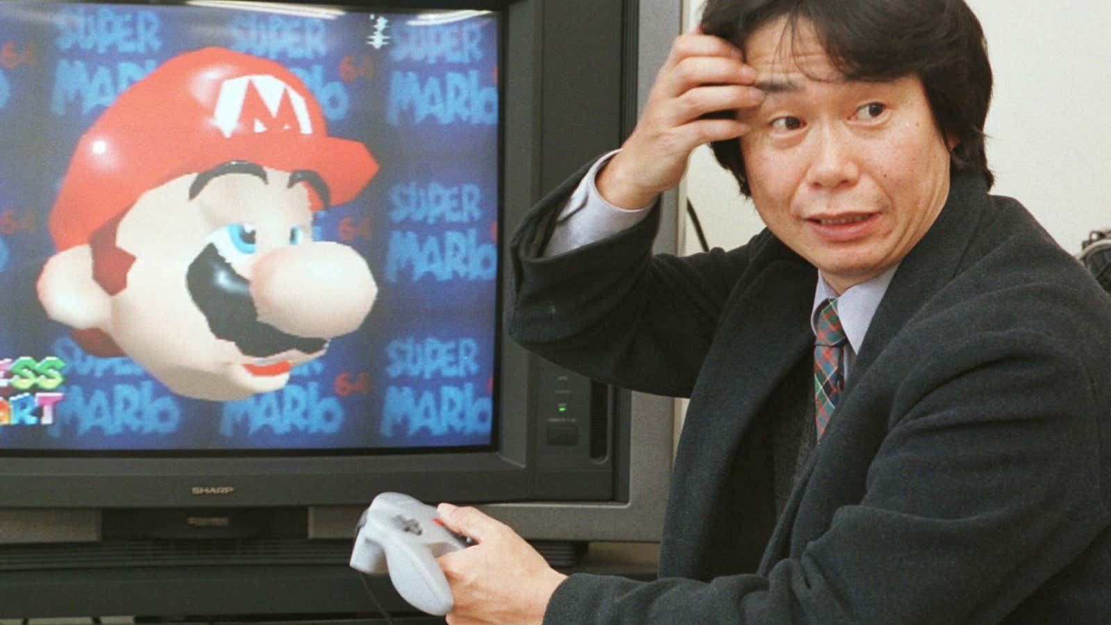 Mario’s creator, Shigeru Miyamoto, takes a break from brain matter building.
