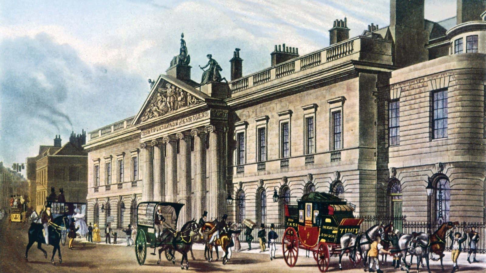 The headquarters for the East India Company, built in 1726, is an early example of a multipurpose building with offices.