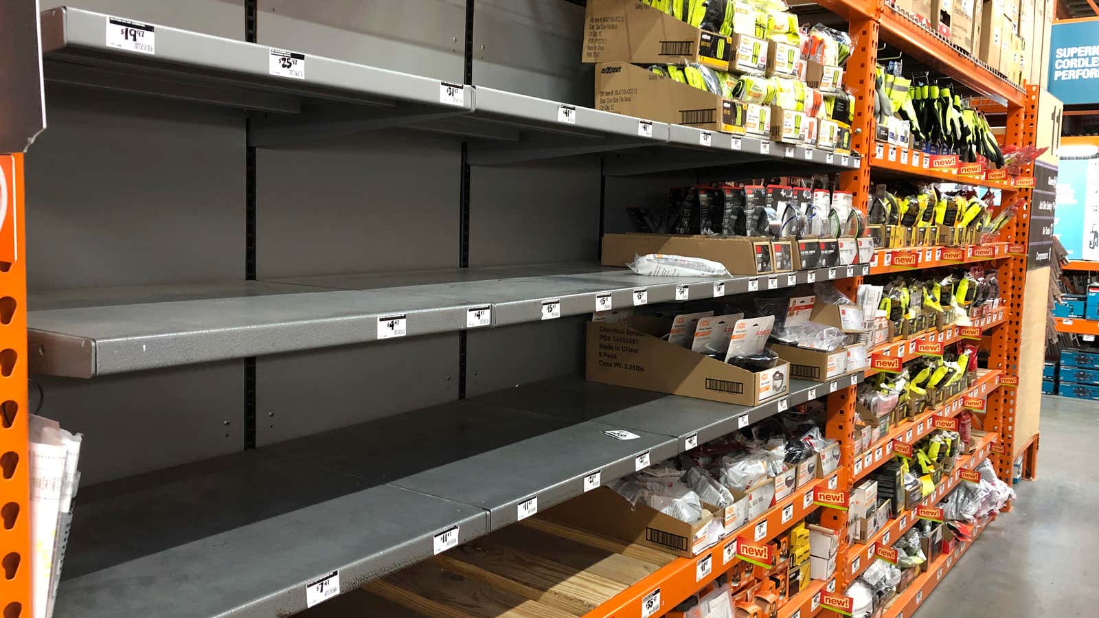 Hardware stores’ shelves were allegedly emptied to fill orders on Amazon.
