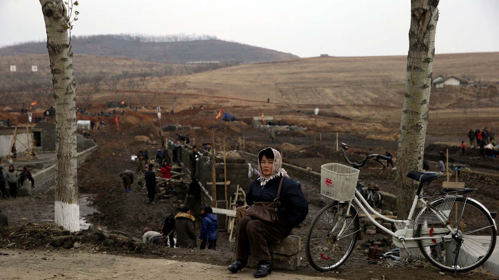 North Korean workers, whose state news agency says America’s “toiling masses” do not have homes or bread.