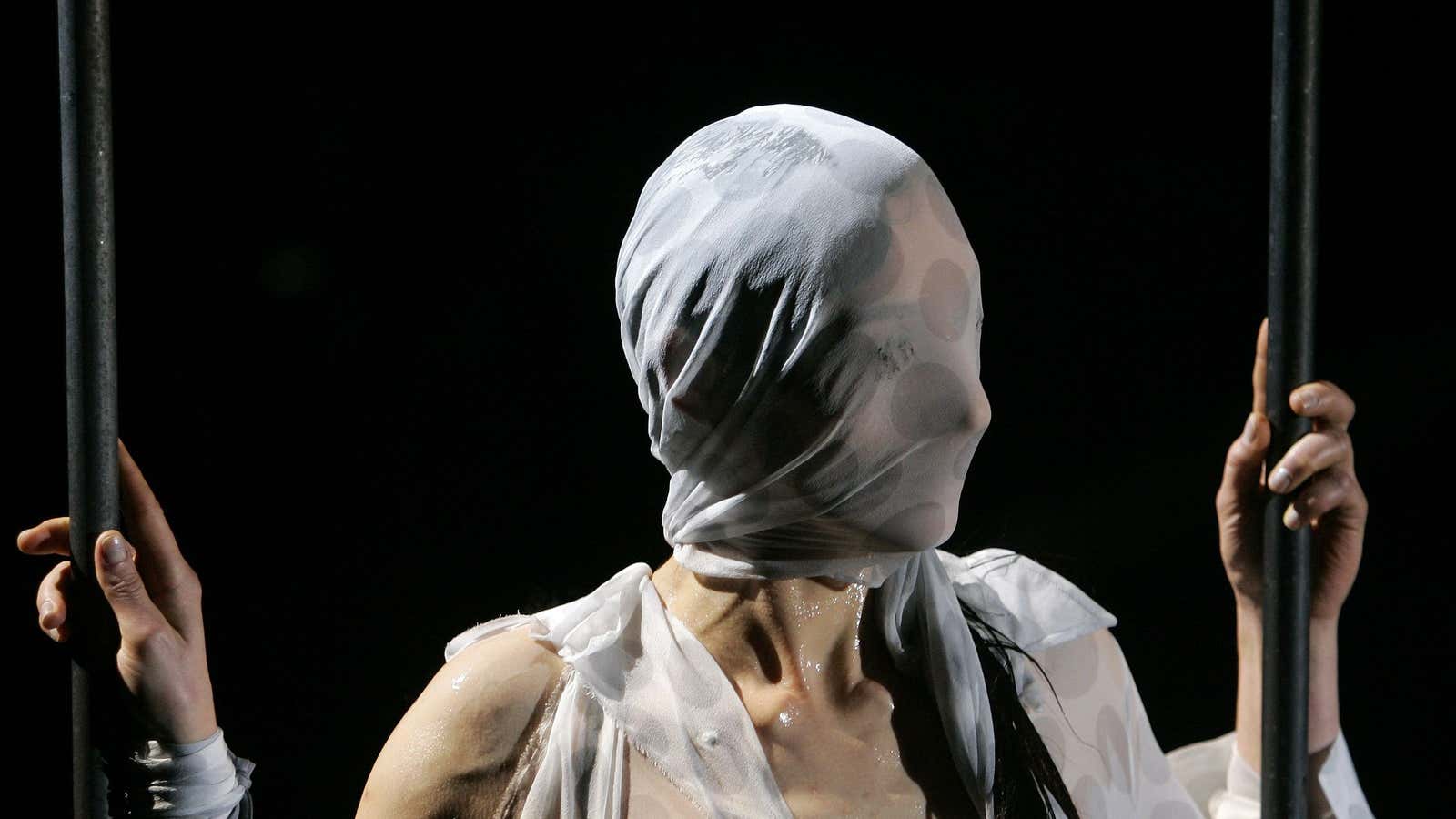 Margiela, who was known for shunning publicity, often covered the faces of his models.
