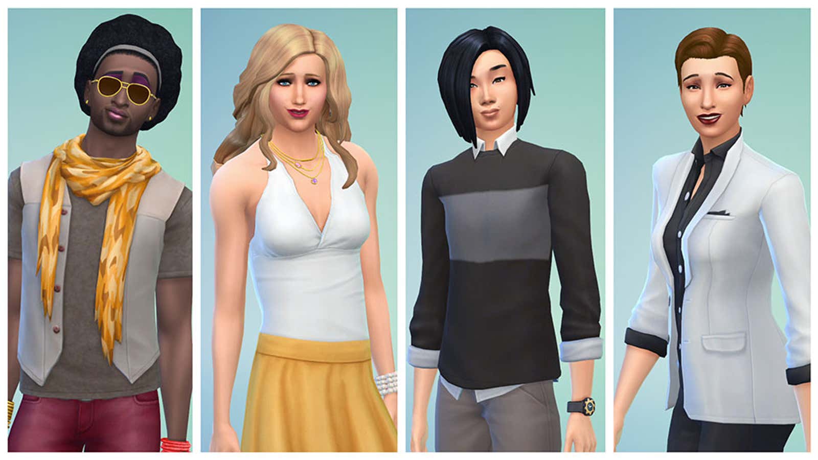 You can dress your Sim how you like now, regardless of its gender.