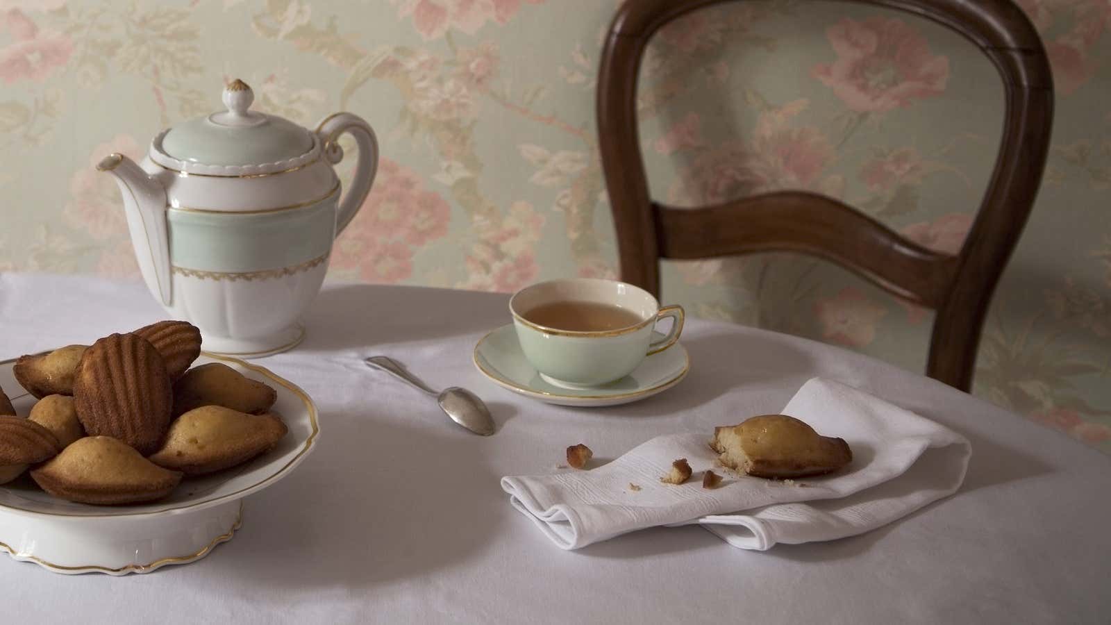 The famous madeleine scene from Marcel Proust’s “In Search of Lost Time.”