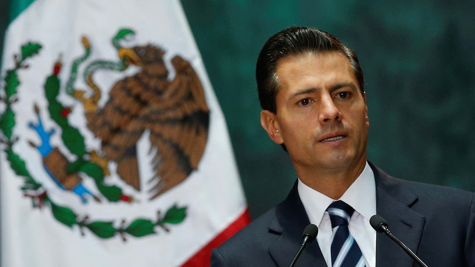 Mexican president Enrique Peña Nieto, who has previously compared Donald Trump to Adolf Hitler and Benito Mussolini.