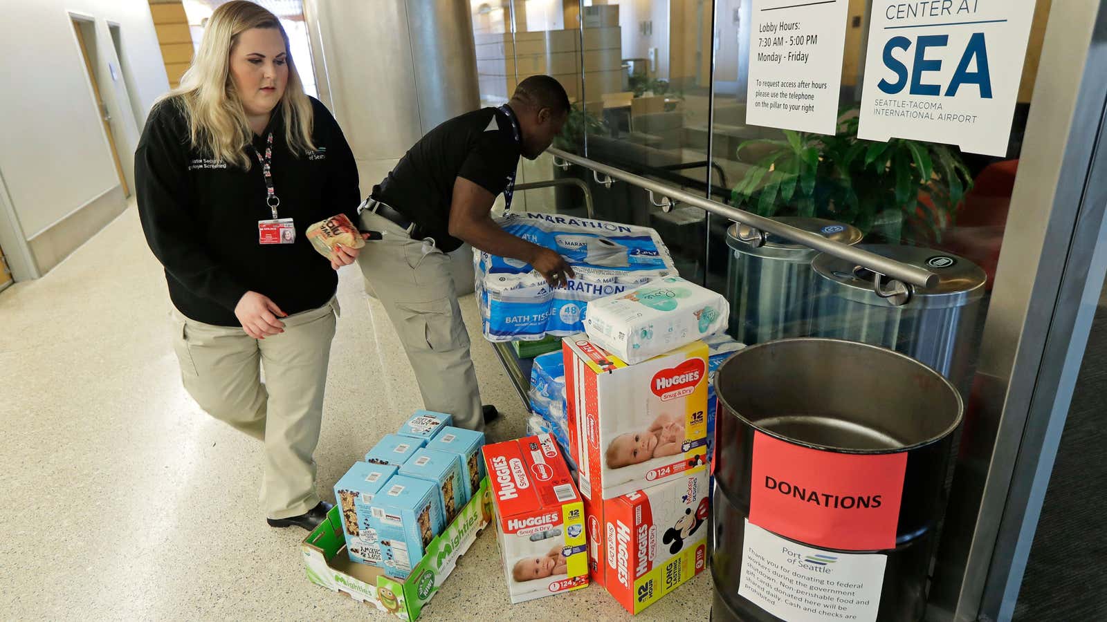 Some federal workers relied on donations during the shutdown.