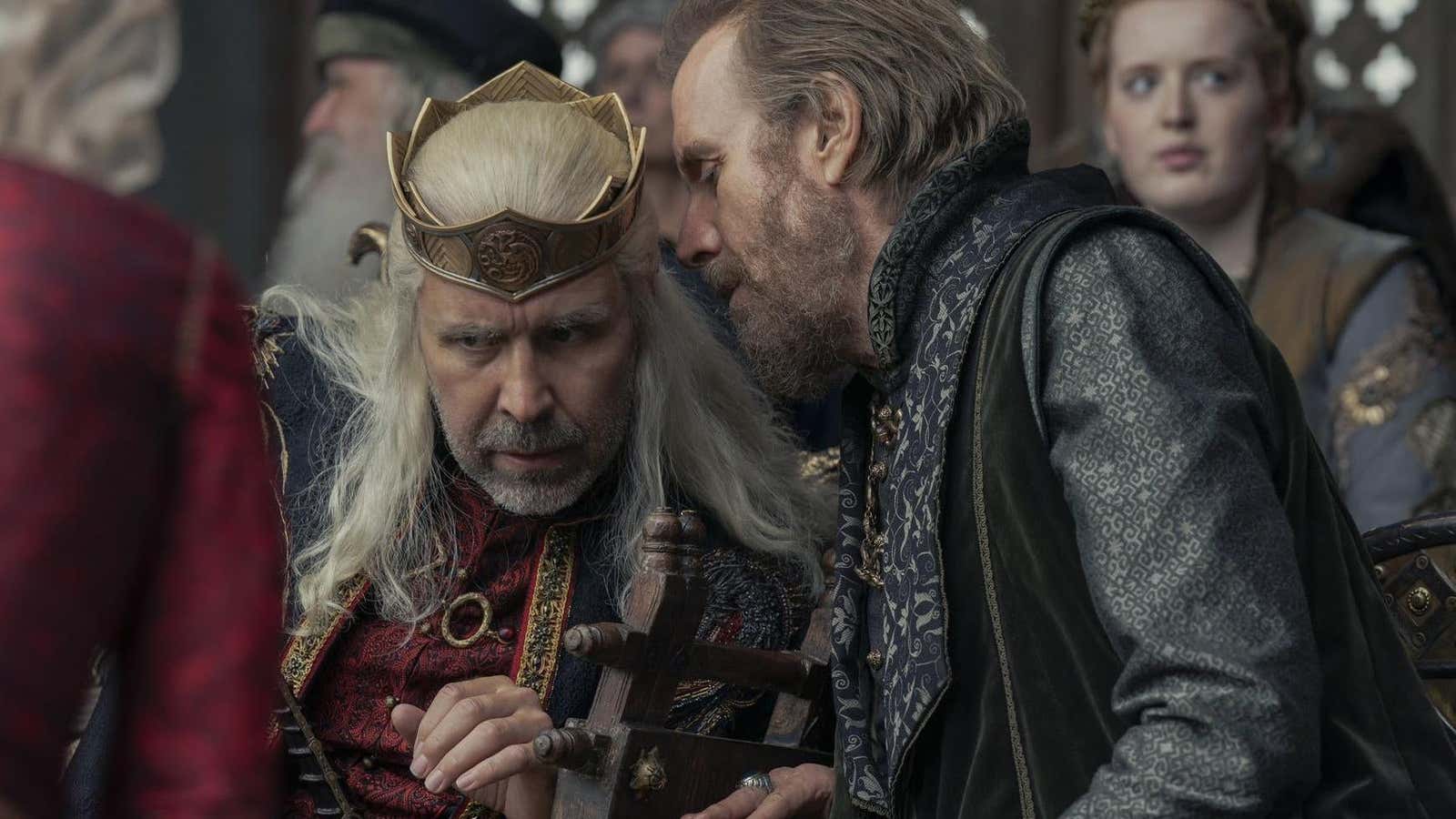 Actors Paddy Considine and Rhys Ifans in HBO&#39;s &quot;House of the Dragon&quot;  