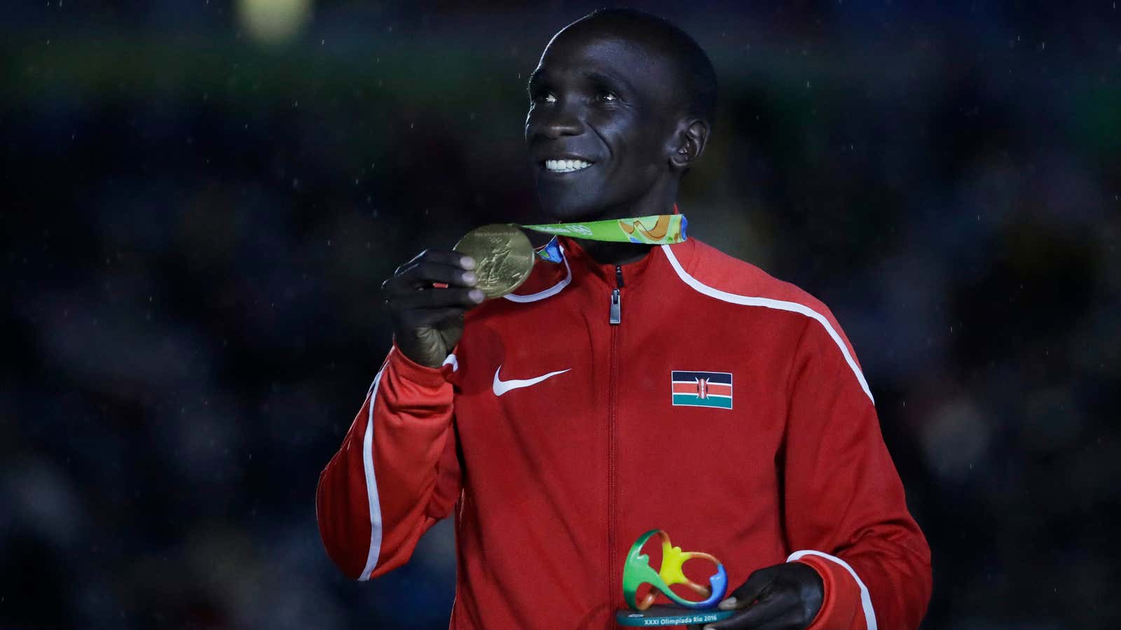 Kenya’s gold medal winner Eliud Kipchoge.