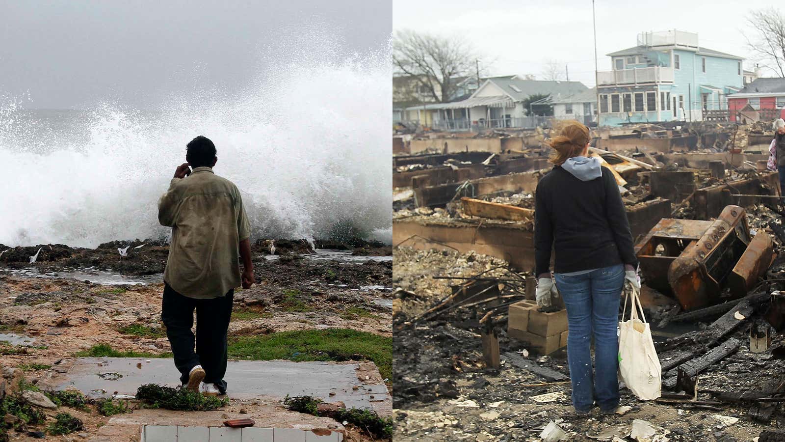 The scene in  Gibara, Cuba and Breezy Point, Queens, New York City