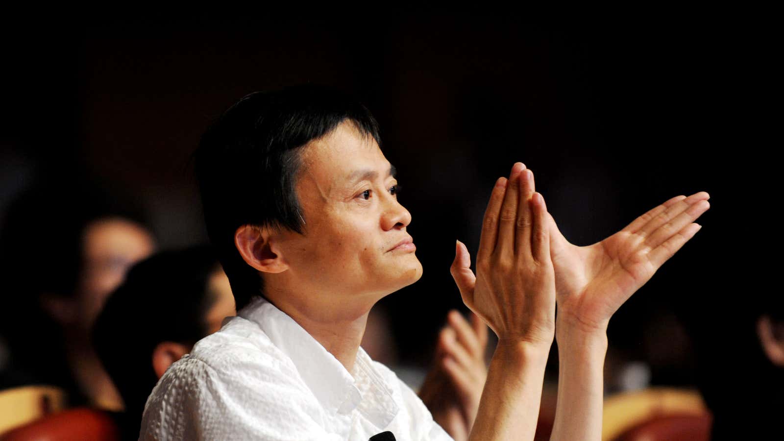 Alibaba founder Jack Ma is happy.