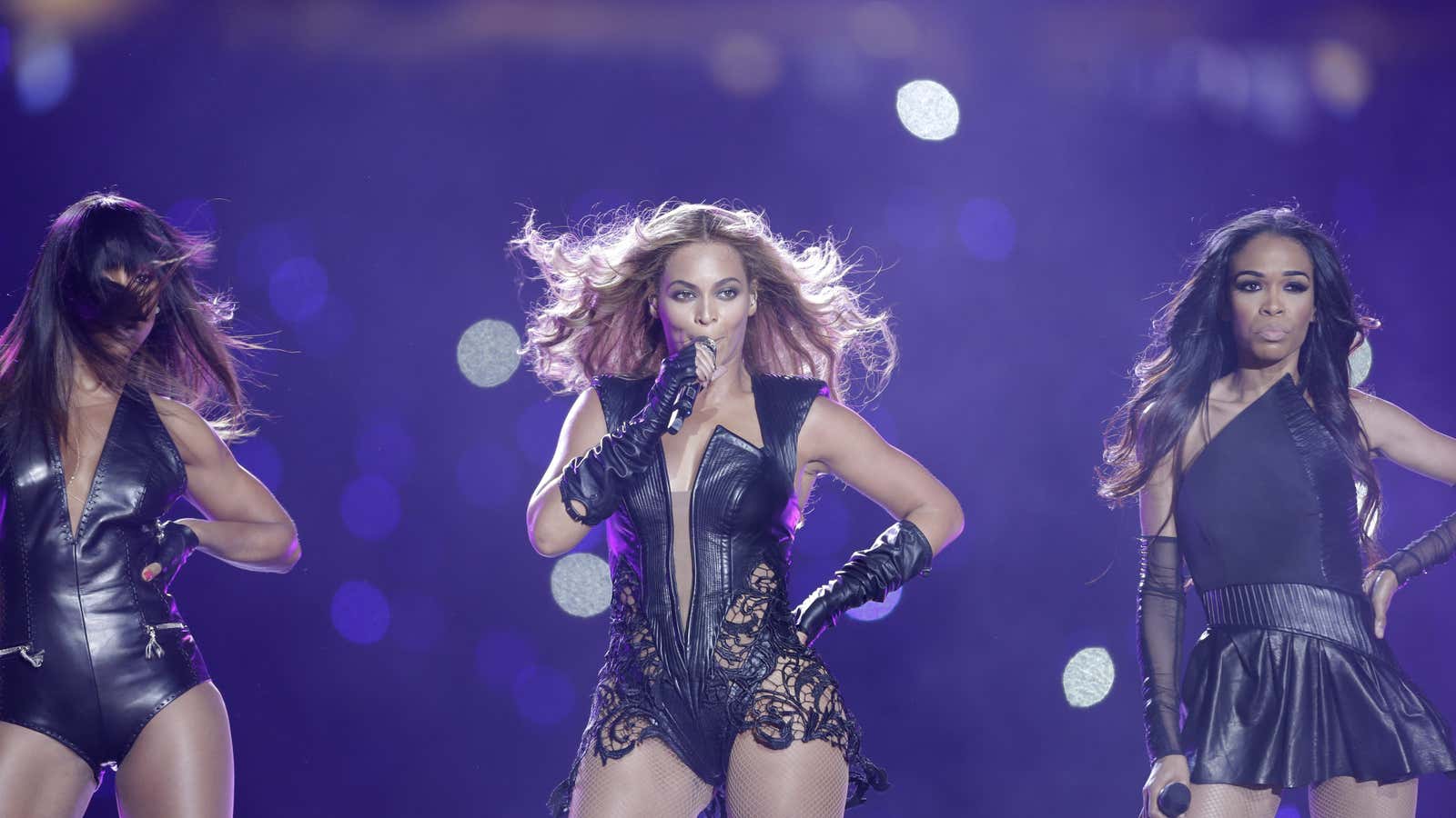 Beyonce performs during the halftime show of  the NFL Super Bowl XLVII football game between the San Francisco 49ers and the Baltimore Ravens Sunday, Feb. 3, 2013, in New Orleans. (AP Photo/David Goldman)