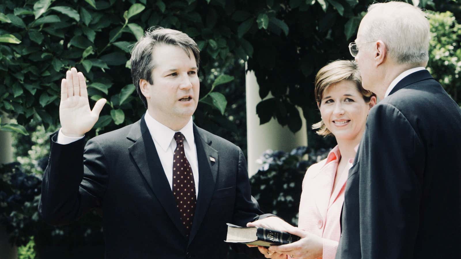Brett Kavanaugh, swearing to uphold the law.
