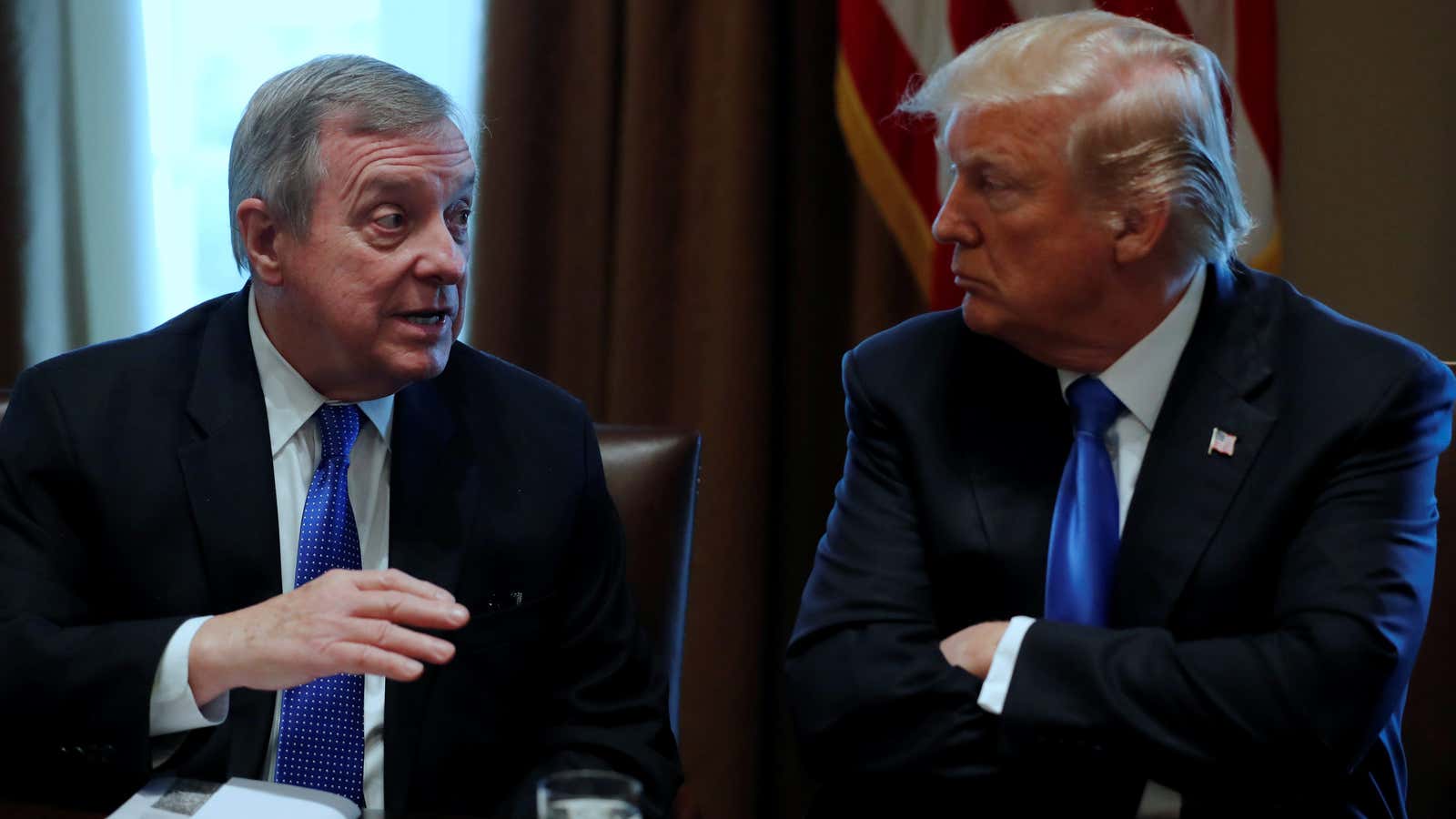 Durbin and the man who lives in the White House.