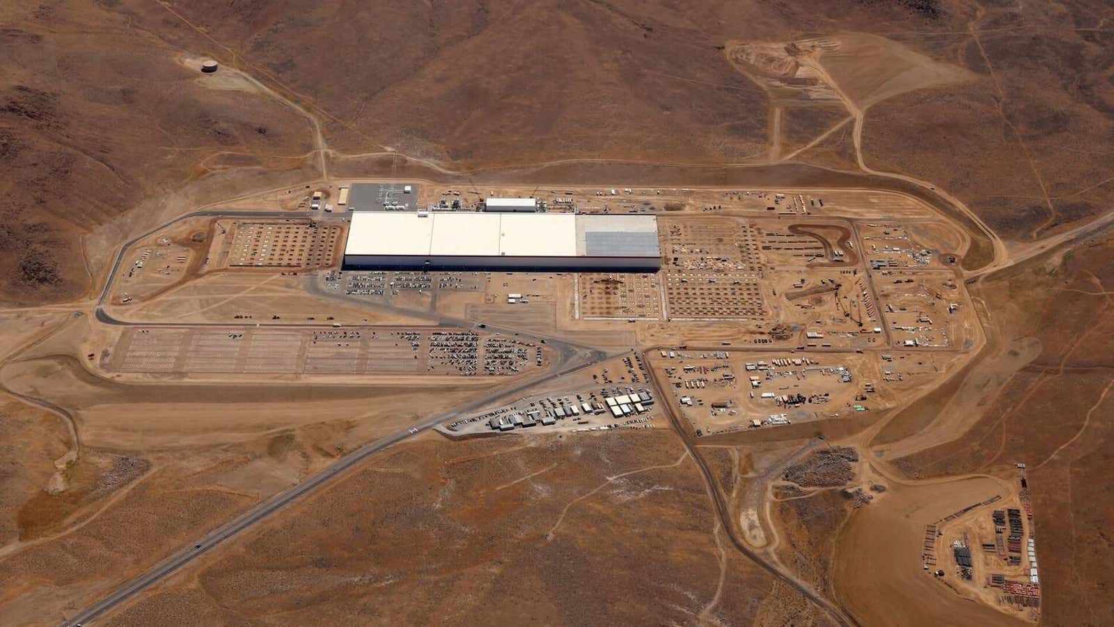 The Gigafactory from above.