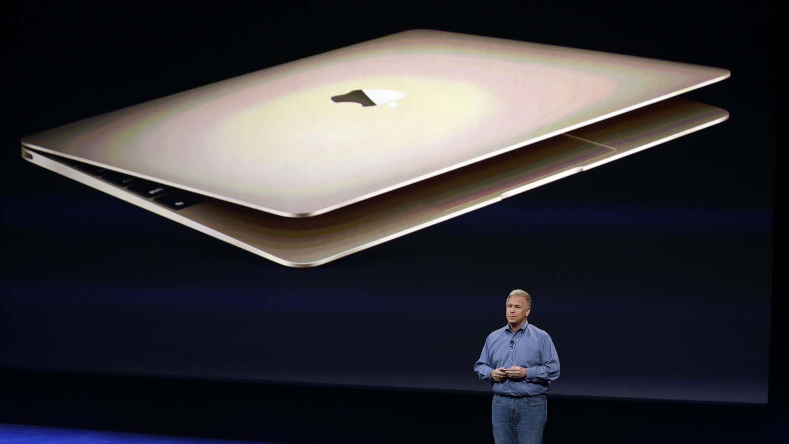 Phil Schiller introduces the new MacBook.