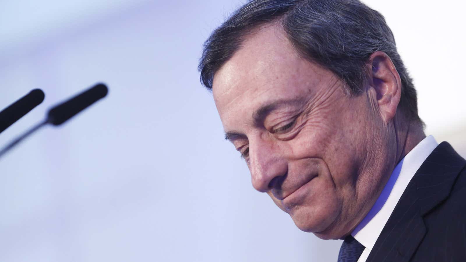 Draghi keeps his head down.