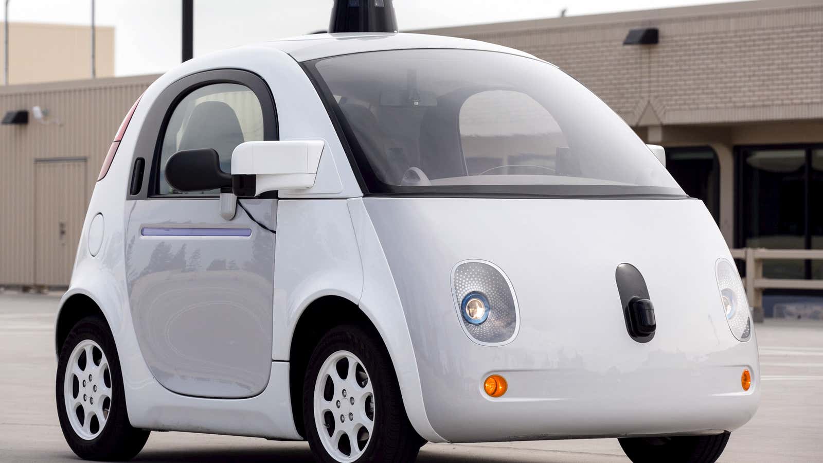 A prototype of Googles self-driving car in 2015.