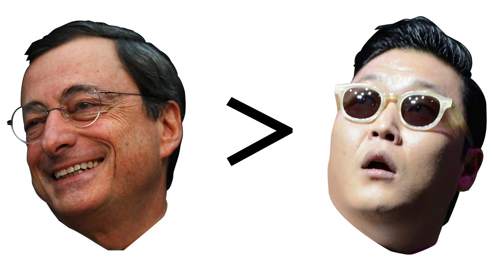 Who would have thought Draghi would ever be more popular than Psy?