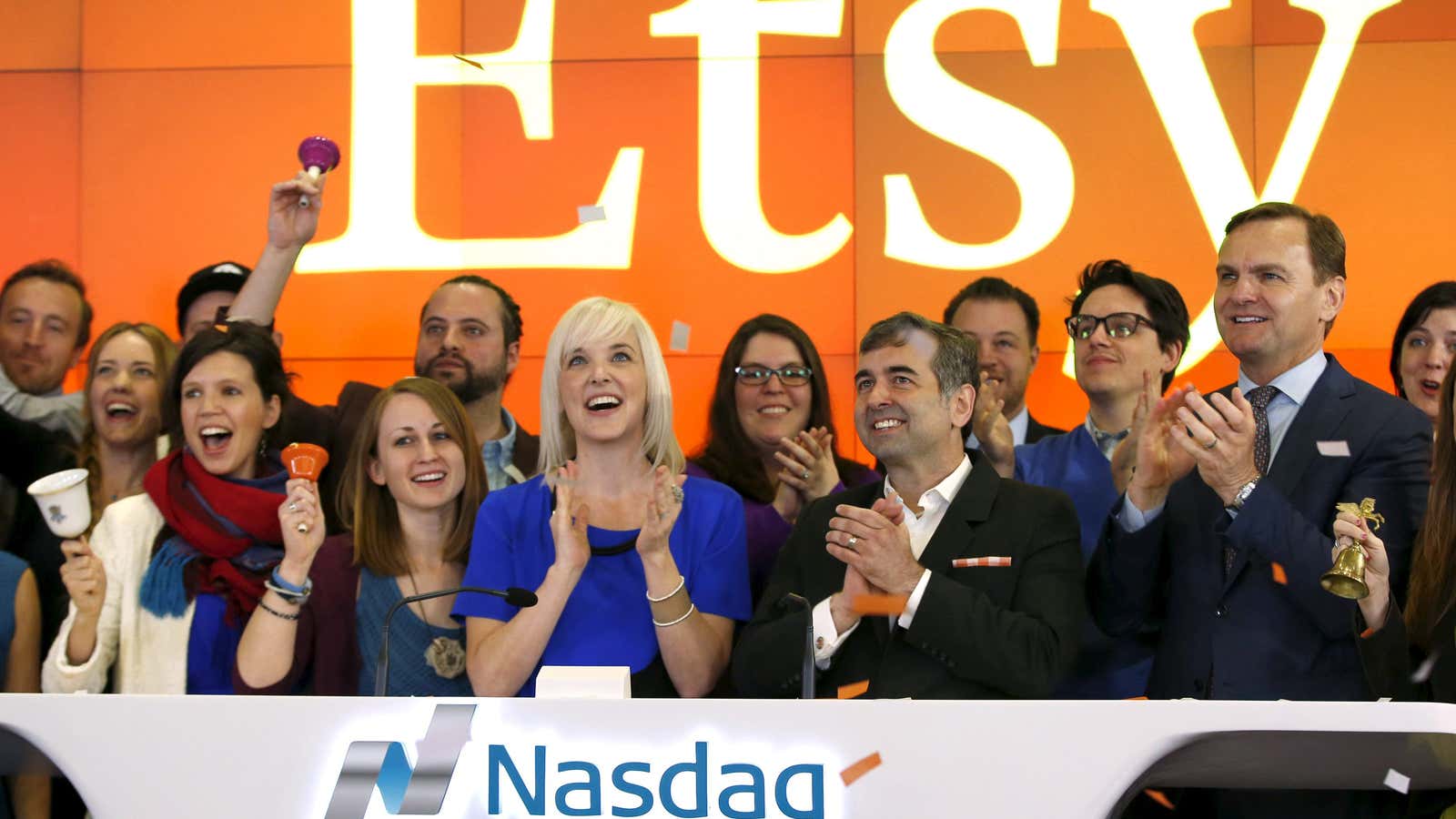 For Etsy and former CEO Chad Dickerson (center right), being public had a price.
