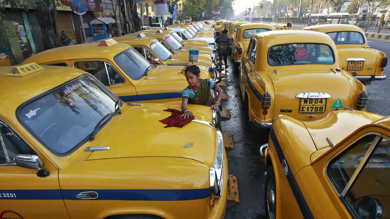 A taxi stand in Kolkata.