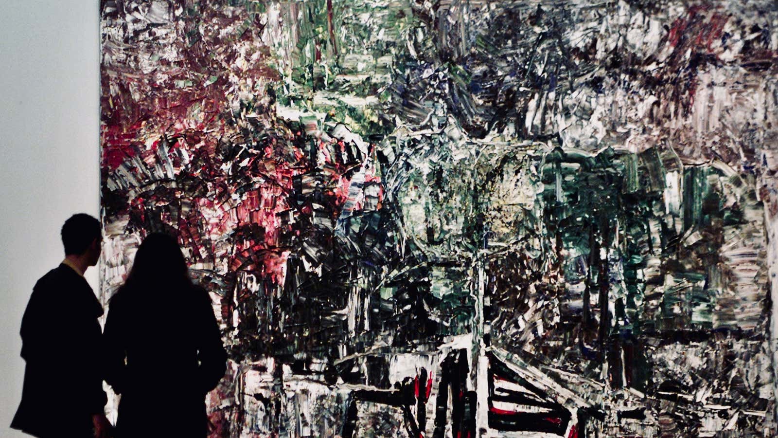 The 1970 painting “Homage to Grey Owl” by Canadian artist Jean-Paul Riopelle at the Montreal Museum of Fine Arts.