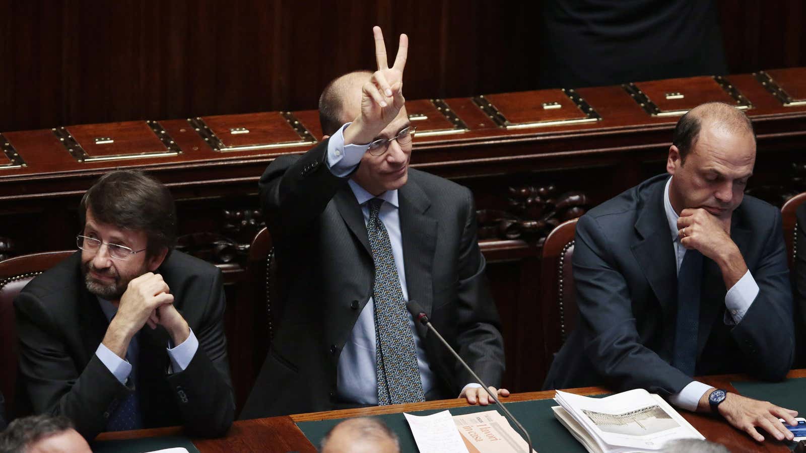 Enrico Letta: V is for victory.