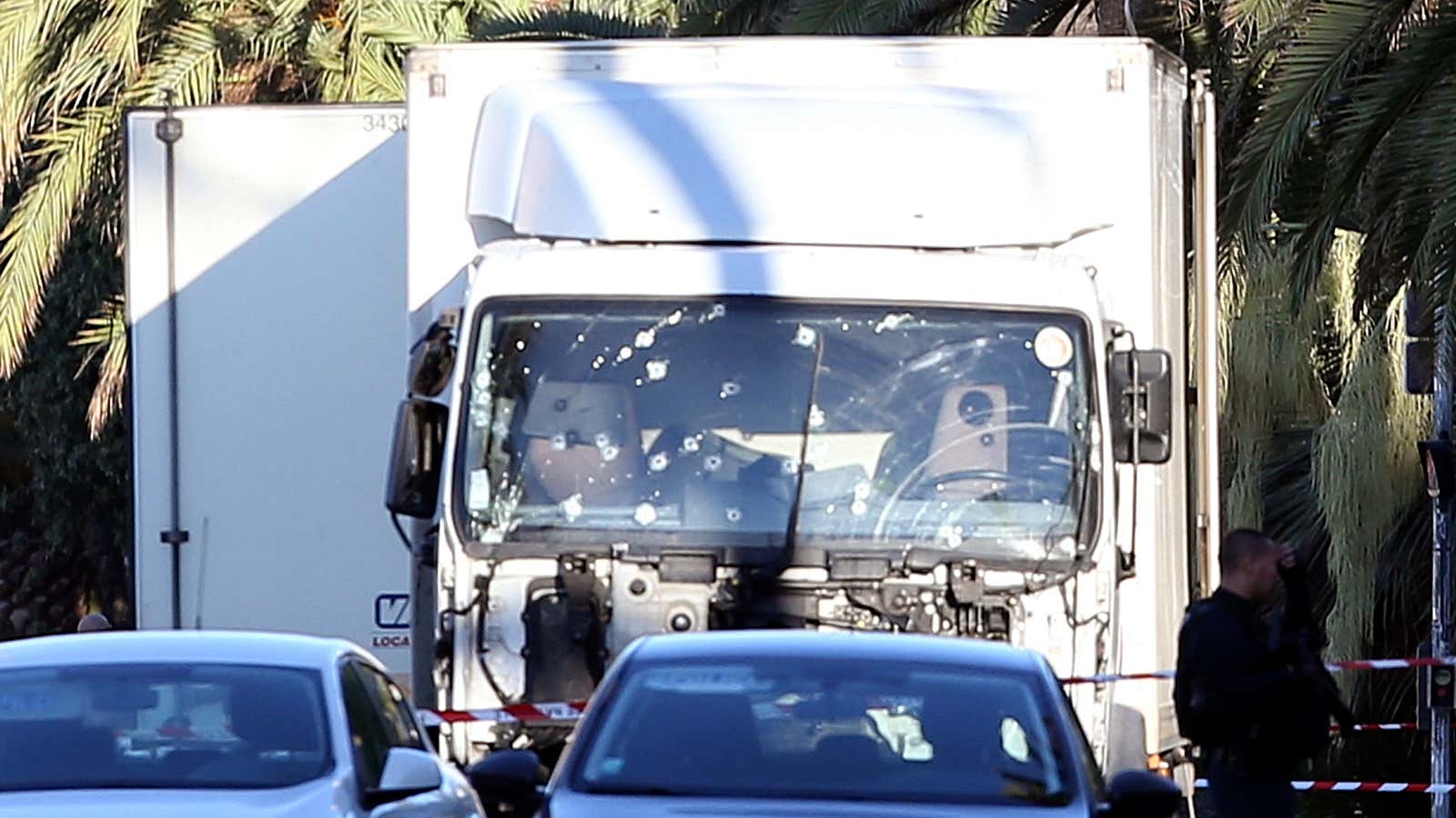 The truck which slammed into a crowd in Nice on July 14, killing over 80 people.