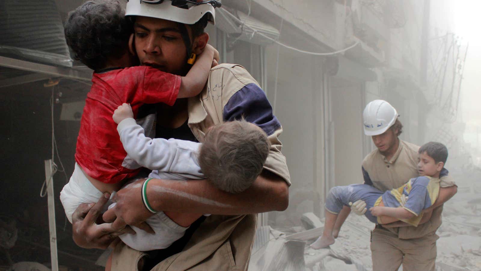 The White Helmets doing essential work.