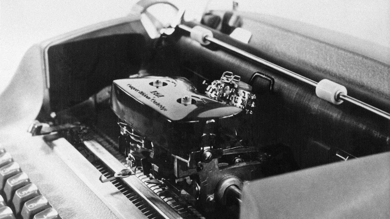 An IBM electric typewriter