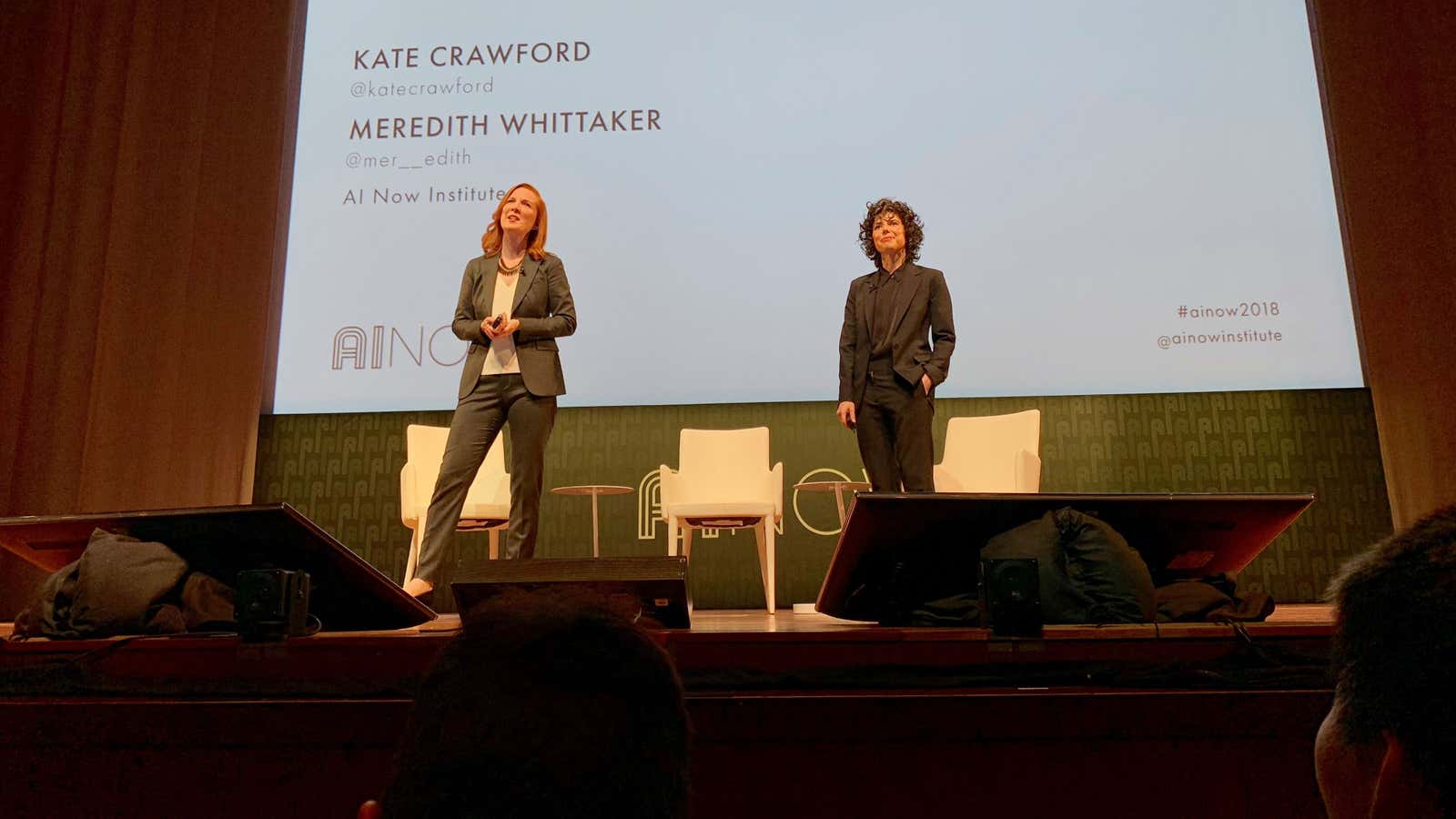 AI Now founders Kate Crawford and Meredith Whittaker open the 2018 Symposium.
