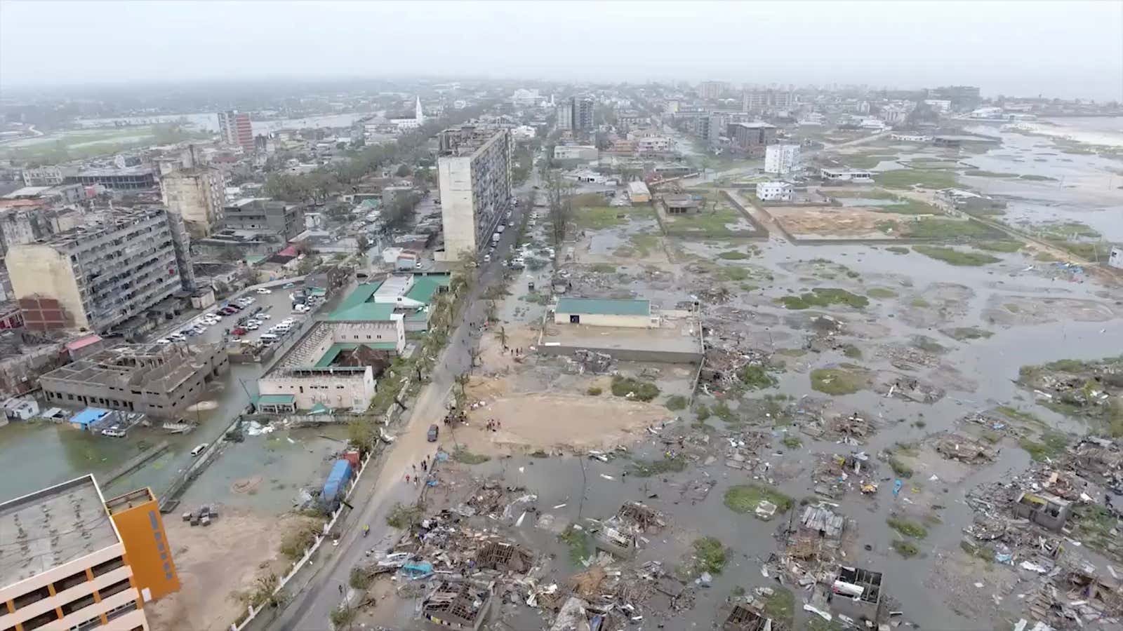 A general view of the damage after a cyclone swept through Beira, Mozambique. Mar. 18, 2019.